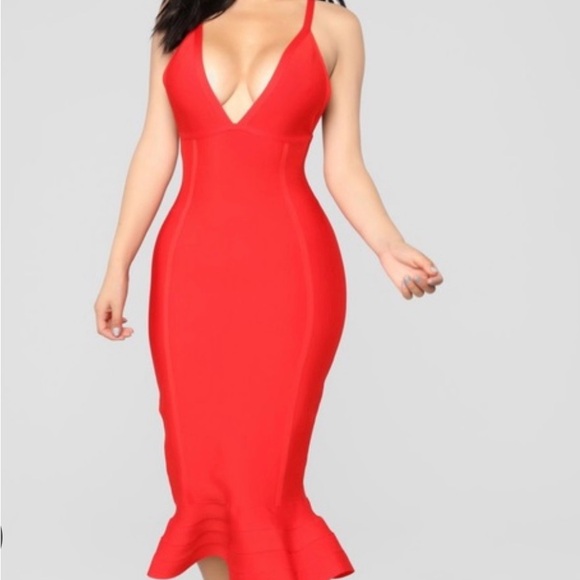 Fashion Nova Dresses & Skirts - Fashion Nova Salty Over You Mermaid Red Midi Dress